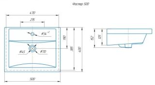 Мебельная раковина Kirovit Фостер 50 см белый